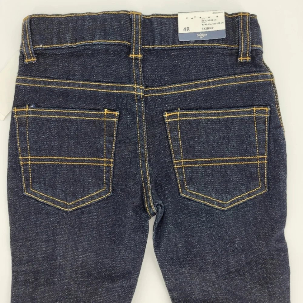 Oshkosh B'gosh Jeans Size 4R Skinny Adjustable Waistband Denim Dark Wash NEW